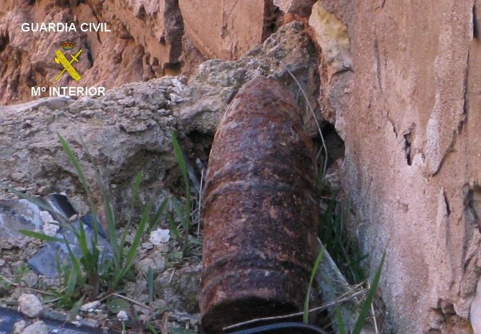Proyectil de artillería encontrado y desactivado en Burgos