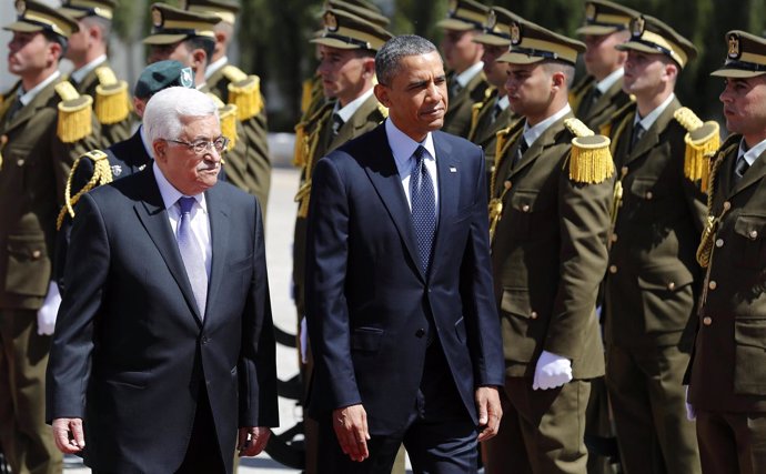 Barack Obama y Mahmud Abbas en Ramala