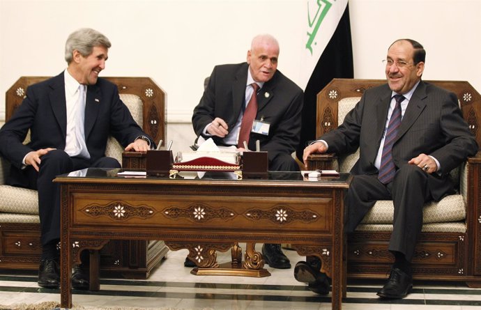 John Kerry, Secretario de Estado de EEUU y Al Maliki primer ministro iraquí