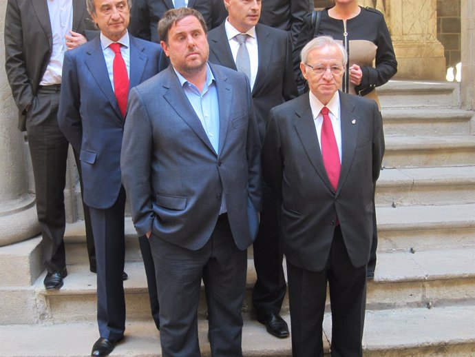Oriol Junqueras (ERC) y Miquel Valls (Cámara Comercio de Barcelona)