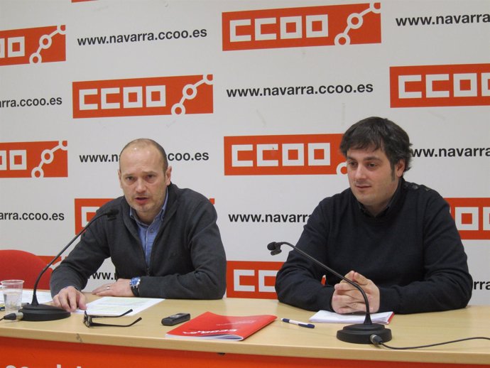Raúl Villar y Daniel Hernández, de CCOO de Navarra