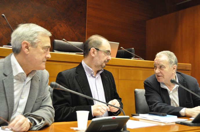 Javier Sada, Javier Lambán y Miguel Gracia