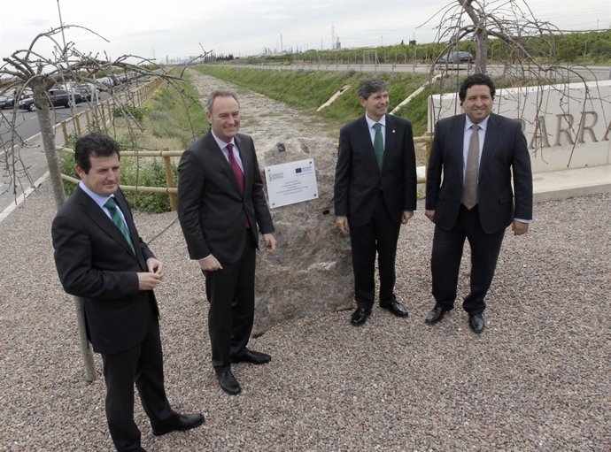 Inauguración de las obras de encauzamiento del Barranco de Fraga