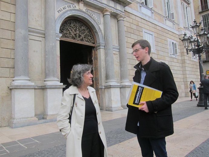 Los dirigentes de la ANC Àngels Folch y Jordi Martínez