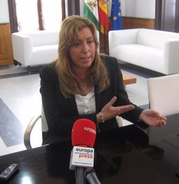 Susana Díaz, durante la entrevista