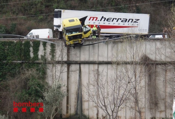 Tráiler accidentado en Aiguafreda