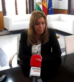 Susana Díaz, durante la entrevista