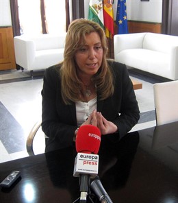 Susana Díaz, durante la entrevista