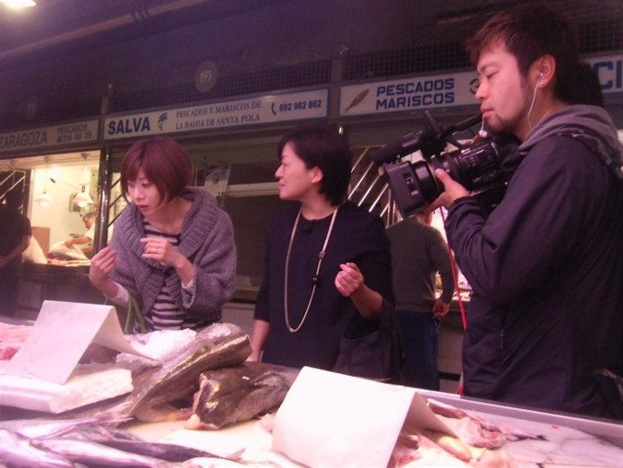 Un momento del rodaje de Japoneses por el mundo en Alicante