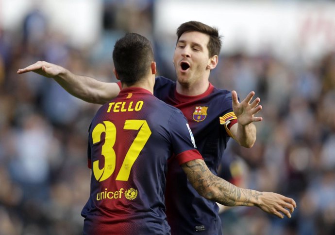 Messi y Tello, del FC Barcelona