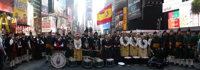 La Banda de Corvera, durante el desfile de Saint Patrick, en Nueva York. 
