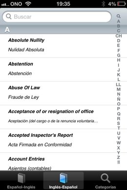 Diccionario jurídico para móviles