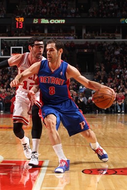 José Manuel Calderón en el Detroit Pistons - Chicago Bulls