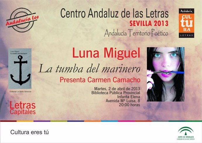 Luna Miguel presenta su nuevo poemario 'La tumba del marinero'