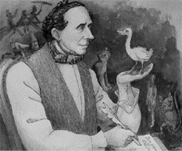 Retrato de Hans Christian Andersen. 