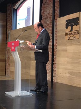 Emilio Botín en la presentación de la Memoria anual de la Fundación Botín