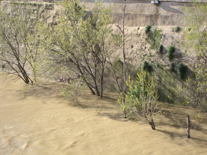 Crecida del Ebro en la provincia de Zaragoza en abril de 2013
