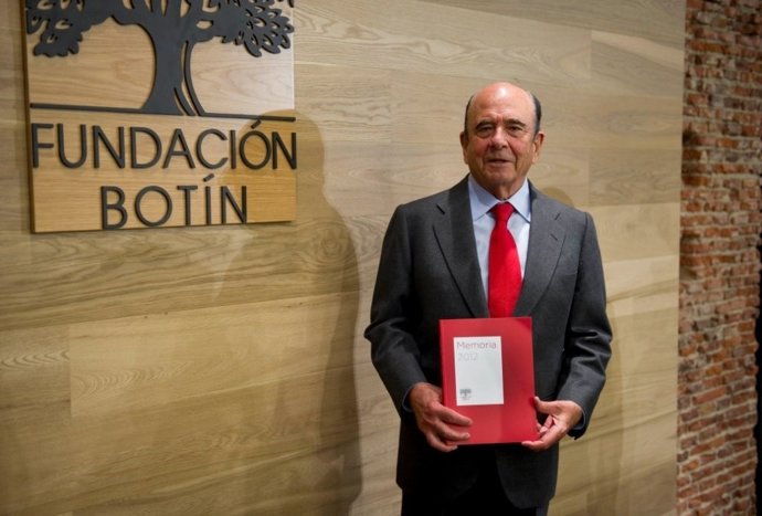 Emilio Botín durante la presentación de la Memoria de la Fundación Botín