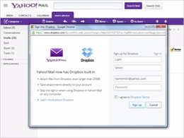 Yahoo! integra Dropbox en su correo