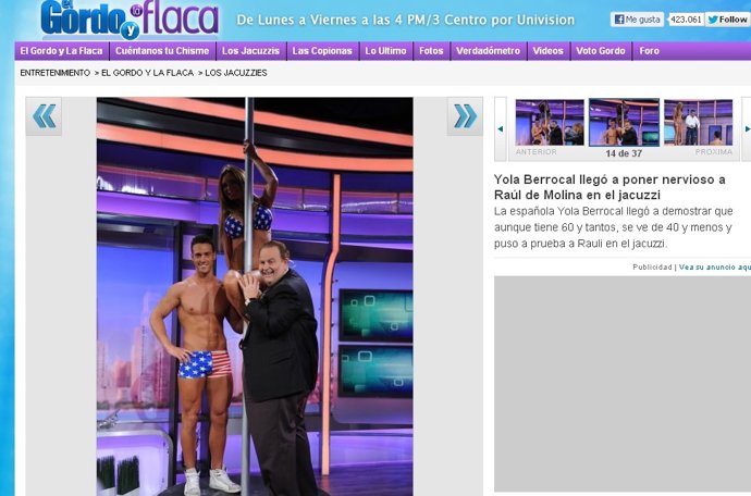 Yola Berrocal haciendo pole dacing junto a su novio y el presentador