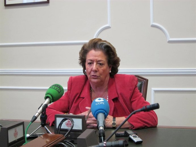 Rita Barberá durante la rueda de prensa 