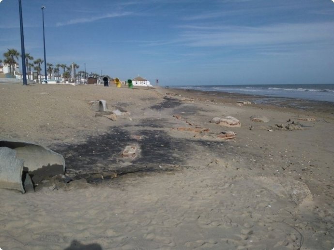 Estado de la playa de La Antilla. 
