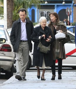 Matías Prats con su madre y Mayte Chacón