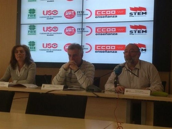 Sindicatos en rueda de prensa