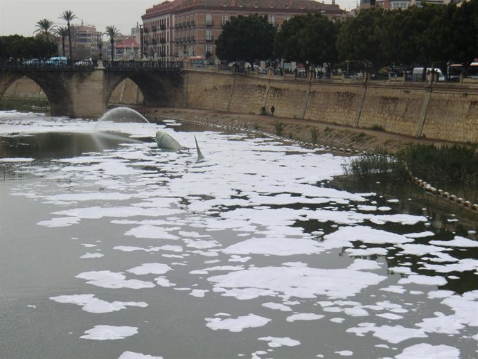 Espuma en el río Segura