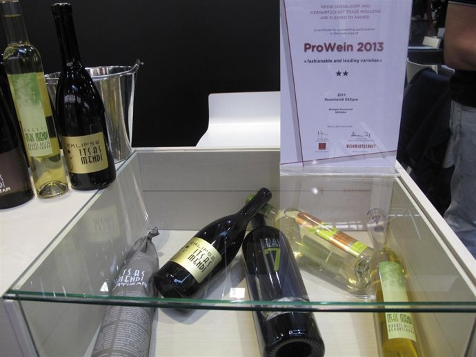 El txakoli Itsasmendi en la Feria Prowein.
