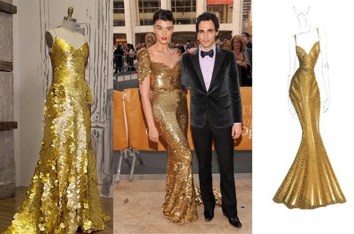 Vestido, Crystal Renn y Zac Porten