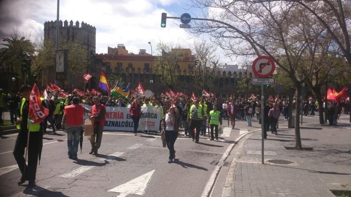 Los mineros de Aznalcóllar llegan a Sevilla