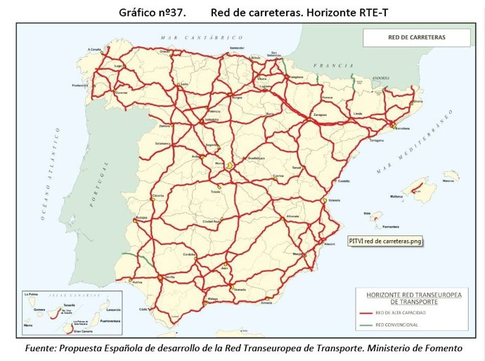 Propuesta de carreteras del Gobiero para 2025 PITVI