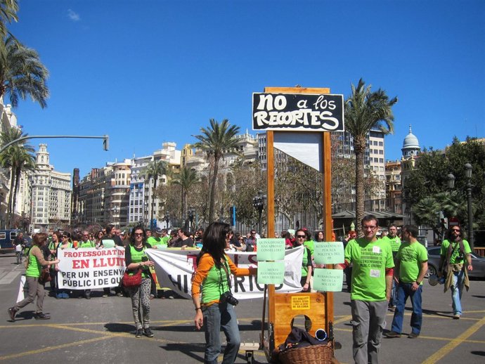 Imagen de archivo de una protesta de interinos 