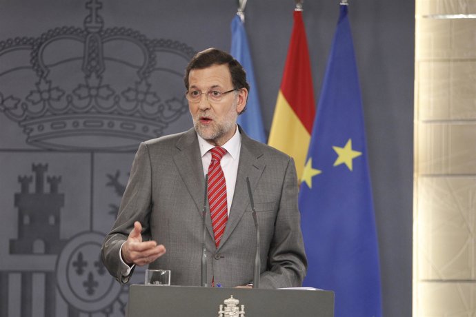Mariano Rajoy en rueda de prensa en La Moncloa