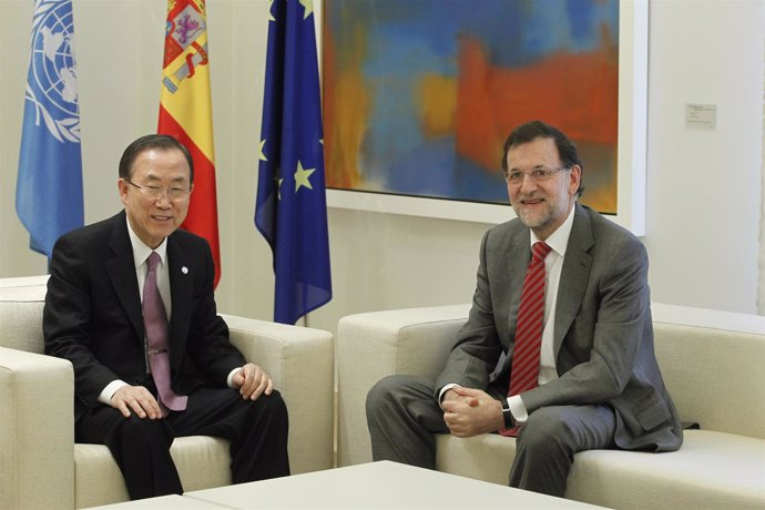 Ban Ki Moon y Rajoy en La Moncloa