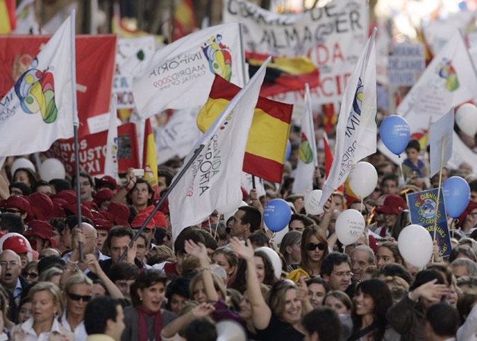 Manifestación contra la ley del aborto en Madrid