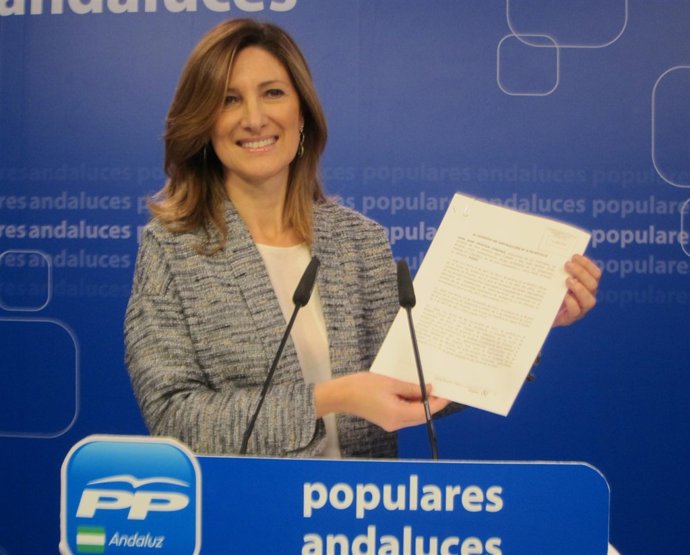 La vicesecretaria del PP-A Alicia Martínez hoy en rueda de prensa