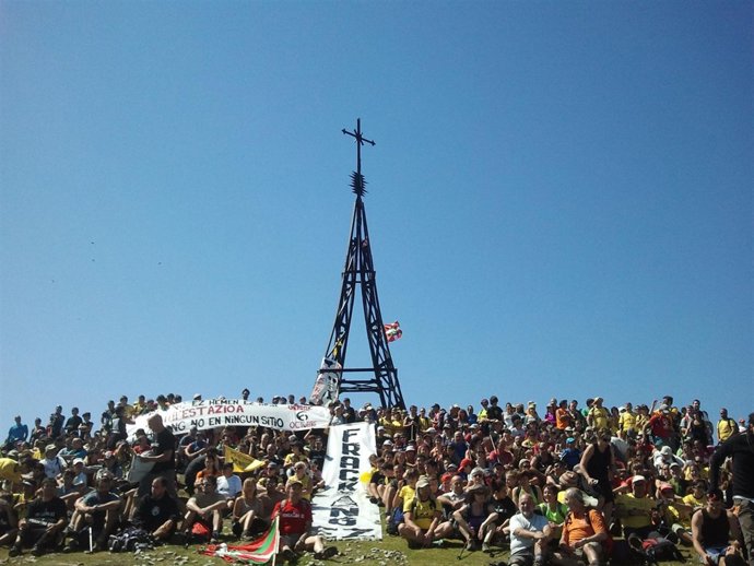 Acción de protesta contra el 'fracking'.  