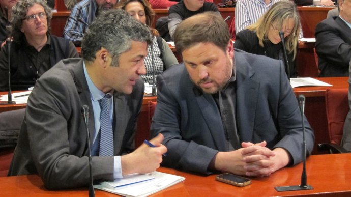 El diputado de ERC O. Amorós y el pte de ERC O.Junqueras