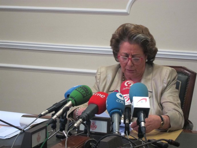 Barberá durante la rueda de prensa