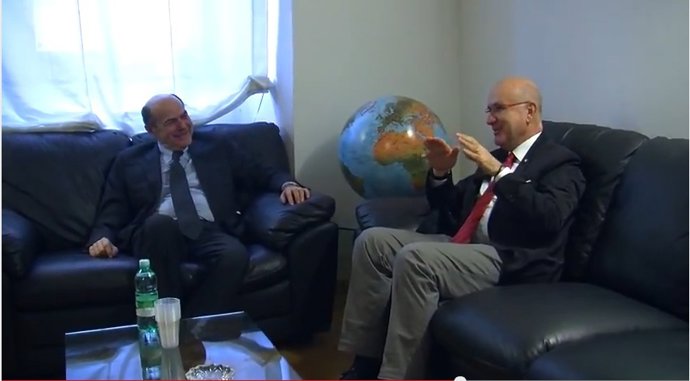 Reunión de Josep Antoni Duran (UDC) con Pier Luigi Bersani (PD)