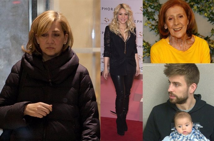 Infanta Cristina, Shakira, Mariví Bilbao y Gerard Piqué con Milan
