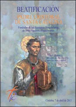 Cartel conmemorativo de la beatificación del padre Cristóbal de Santa Catalina