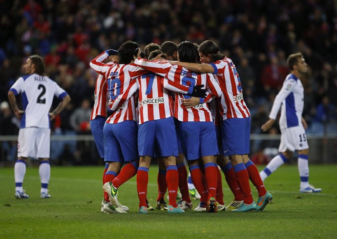 El Atlético Madrid celebra un gol ante el Getafe