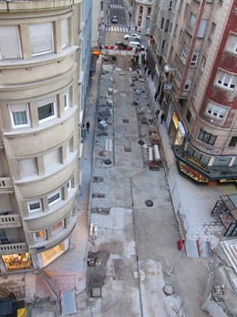 Obras de peatonalización de la calle Lealtad