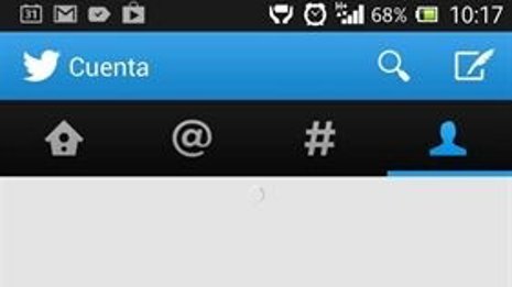 Error en Twitter para Android en la pestaña Cuenta