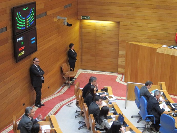 Votación en el pleno del Parlamento gallego