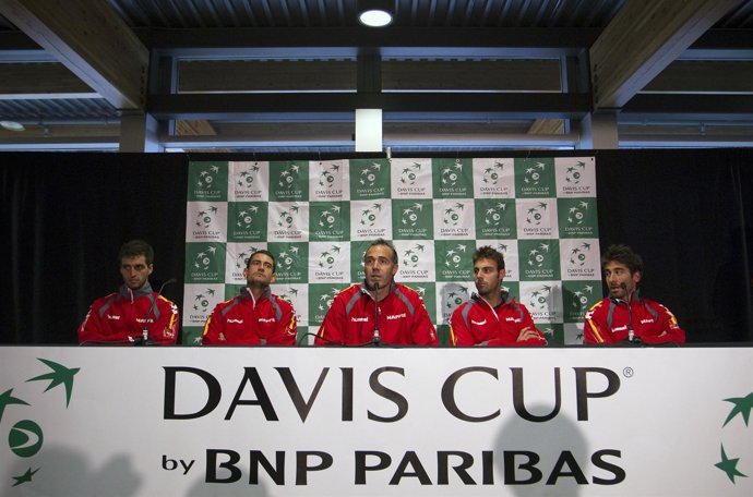Ramos, García-López, Corretja, López y Granollers, equipo español de Copa Davis