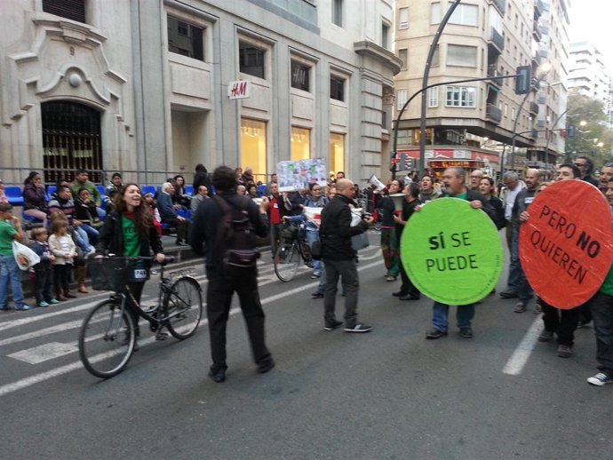 Imagen de la concentración en la Gran Vía